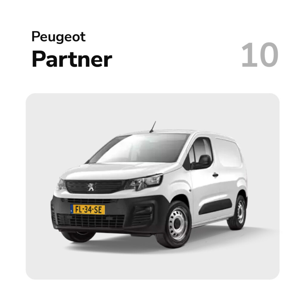 Top 20 Auto's van 2021 Peugeot Partner| Financial Lease Partner