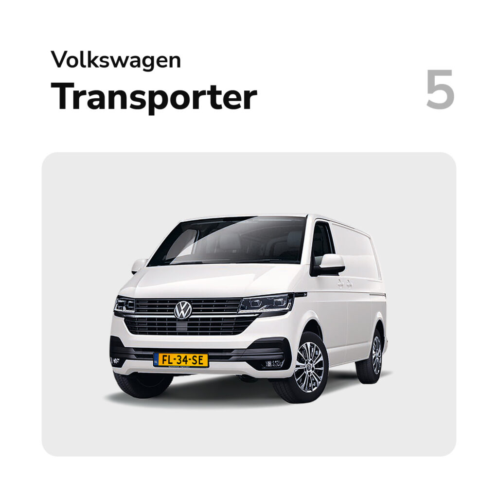 Top 20 Auto's van 2021 Volkswagen Transporter | Financial Lease Partner